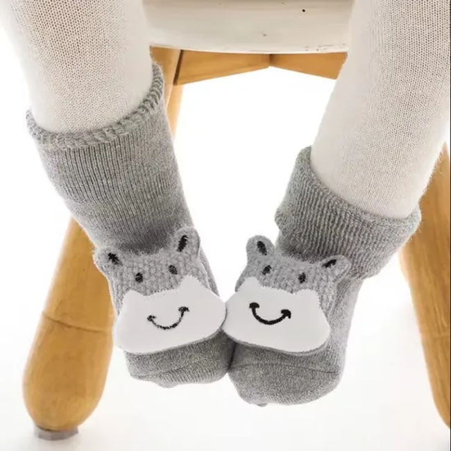 Wholesale Cotton Slip Warm Kids Medium Cute Cartoon Animal Floor Baby Socks