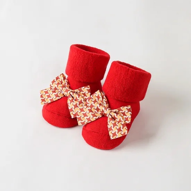 Baby Christmas Cute Cartoon Three Dimensional Turn Over Terry Doll Socks