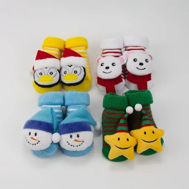 Unisex Baby Kids Children Custom Wholesale Cotton Toy Rattle Socks
