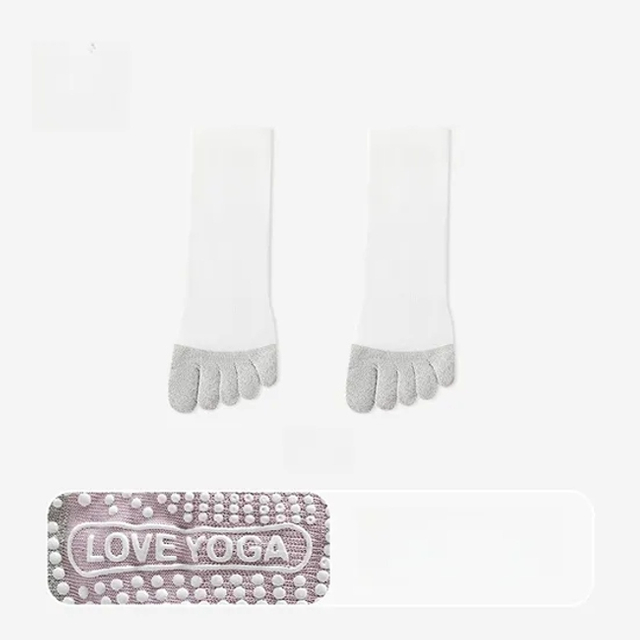 Five Toe Socks Casual Solid Color Crew Socks for Women