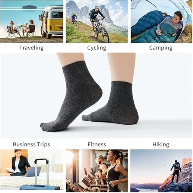 Disposable Pure Cotton Compressed Socks for Hiking, Outdoor Sports, Business Trip, Travel, Soft, Comfortable and Convenient, Low Cut Black