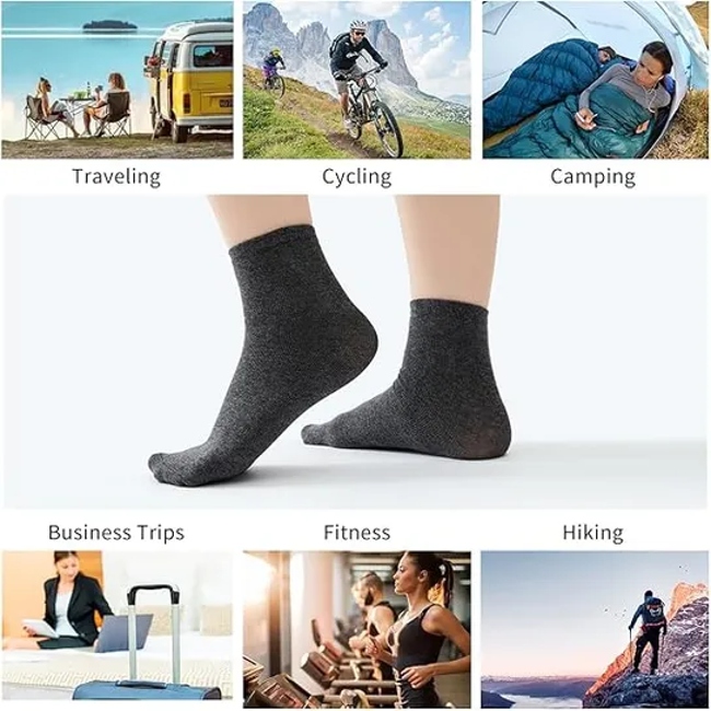 Disposable Pure Cotton Compressed Socks for Hiking, Outdoor Sports, Business Trip, Travel, Soft, Comfortable and Convenient, Low Cut Black