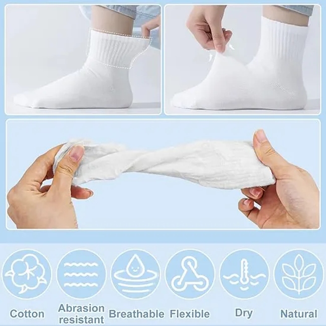 Disposable Pure Cotton Compressed Socks for Hiking, Outdoor Sports, Business Trip, Travel, Soft, Comfortable and Convenient, Low Cut Black