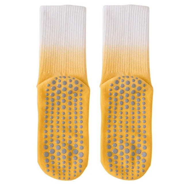 Wholesale Customization Cotton Silicone Dots Tie Dye Pilates Women Yoga Crew Socks
