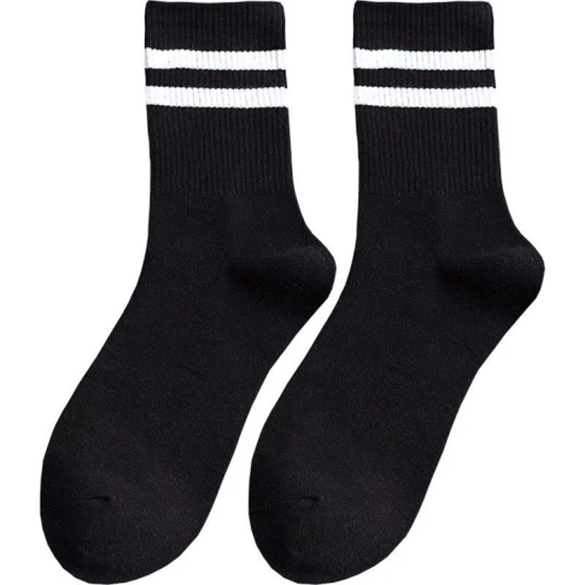 Unisex Women Men Low Price Cotton Stripe Plain Wholesale Crew Socks