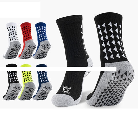 Unisex Anti Slip Soccer Socks Non Slip Football Hockey Sports Grip Pads Socks Cushioned Athletic Non Skid Crew Soccer Socks
