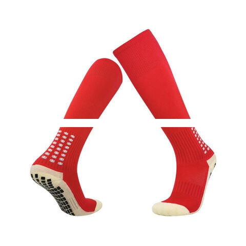 Sports socks Stretch long soccer socks knee high thickened non slip white sole