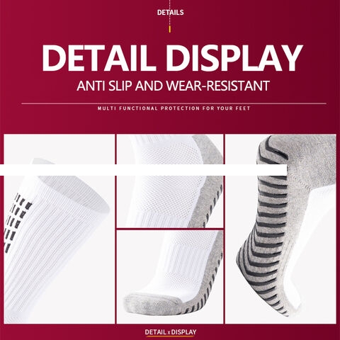 Athlete Sporty Jacquard Technique Bottom Grip Socks Custom Design Spandex Football Socks Cuff for Casual Sports
