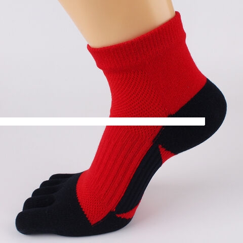 High Quality Custom crew spandex toe separator socks athletic women toe socks five toe finger socks