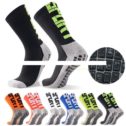 Youth Casual Sporty Polyester Football Socks High Crew Sweat Absorbent Fitness Bottom Print for Outdoor Training