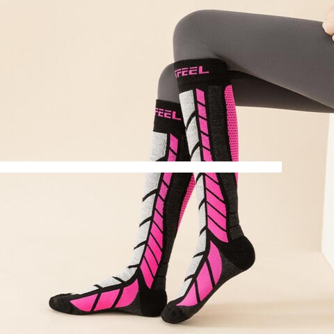 Merino Wool Ski Socks, Cold Weather Socks for Snowboarding, Snow, Winter, Thermal Knee high Warm Socks