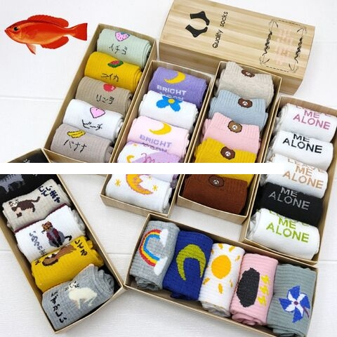 INS Cute Style Custom Logo Sport Socks Animal And Fruit Patterns Design Women Socks Support Free Sample