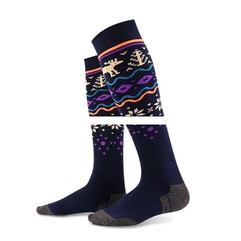 Autumn And Winter Fashion Color Pattern Thickened Warm Ski Socks Custom Color Compression Sports Socks