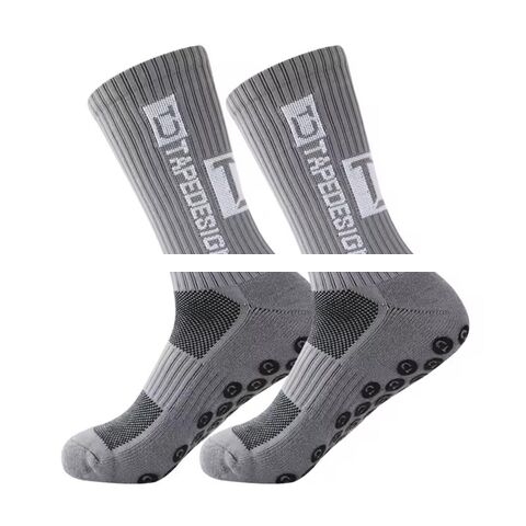 Wholesale Pink Purple Tape Design Grip Socks Anti Slip Football Socks