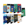 Newly arrived popcorn large size animals cartoon colorful breathable elastic crew socks