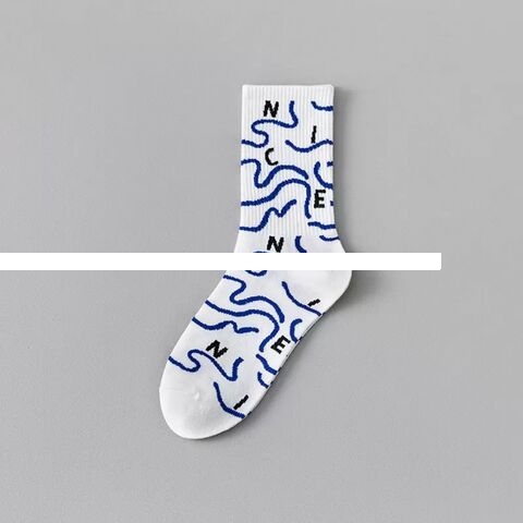 Fashion New Style Letter Men Socks Support Custom Design Jacquard Logo Sport Socks