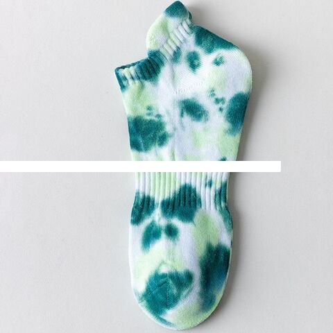Korean Color Sports Socks Tie Dye Men s Short Socks Shallow Mouth Low Top Non slip Custom Socks