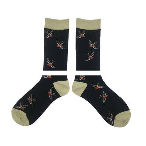 Men Colorful Fancy Novelty Combed Cotton Crew Socks
