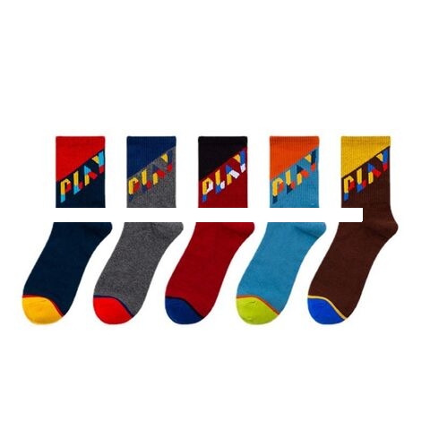 Wholesale Fashion Men Sport Socks High Quality Cotton Jacquard Design Support Custom Logo Socks