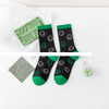 Hot Sell Fashion Ins Style Green Lattice Socks Women s Socks Crew Sports Socks For Wholesale