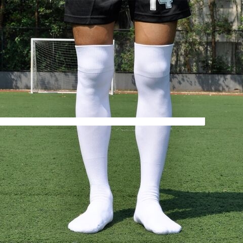 High Quality Custom Logo Long Football Socks Sports Soccer Socks Men Over Knee High Soccer Socks