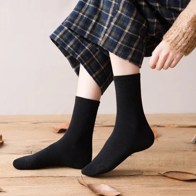 Socks Women Custom Ankle Crew Tub Black White Business Sports Cotton Socks