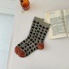 Autumn New Personality Niche Retro Floral Double Needle Double Road Hundreds of Women′s Medium Cotton Socks