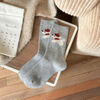 Winter Thickened Wool Socks Cartoon Wearing Beret Puppy Warm MID-Calf Socks Women′s Socks Stacked Socks