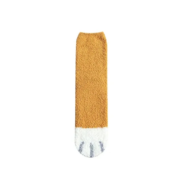 Womens Fuzzy Winter Warm Fluffy Soft Slipper Home Sleeping Cute Coral Velvet Socks Dog Cat Animal Socks Gifts