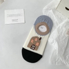 Socks Women Summer New Cool Cotton Black Cat Small Fresh Cartoon Bear Non-Slip Bottom Rubber Boat Socks Invisible Female Socks