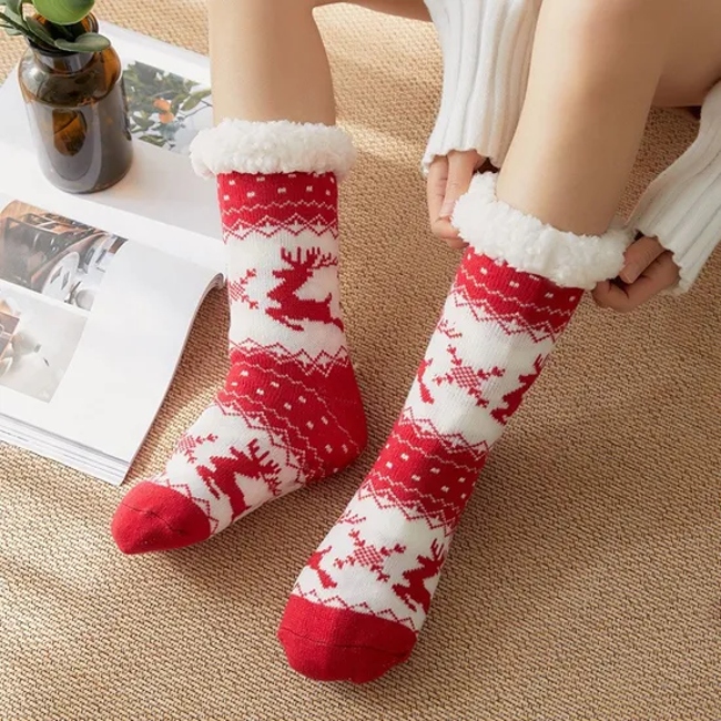 Christmas Socks Women′s Floor Socks Adult Padded Snow Socks Sleep Socks Leg Covers Carpet Socks Covers Slipper Socks
