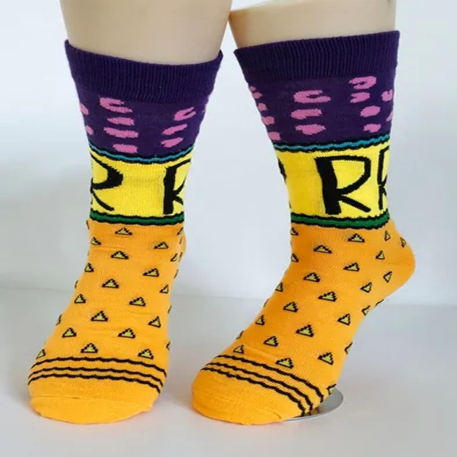 2021 Custom Jacquard Design Women Men Funny Happy Cotton Tube Crew Socks