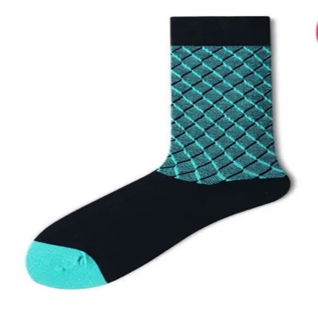 British Gentleman Diamond Crew Socks Male for All Season