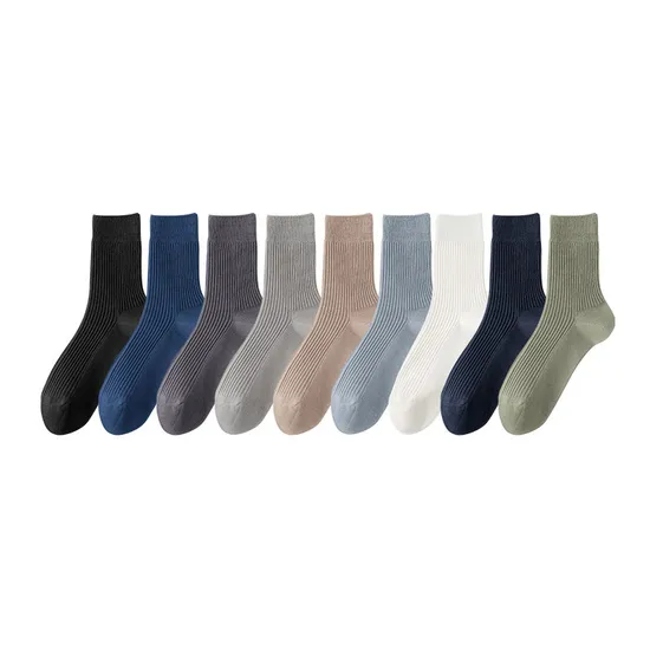 Stylish Men’ S Breathable Knitted Crew Socks for Casual Wear