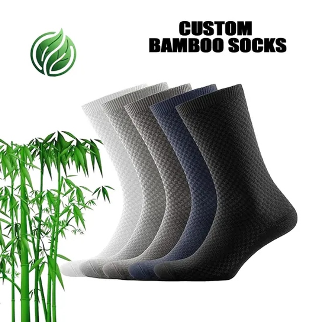 Pacakging Logo Design Crew Office Men Dress Business Athletic Breathable Brand High Quality Casual Sport Unisex Soild Custom Bamboo Fiber Socks