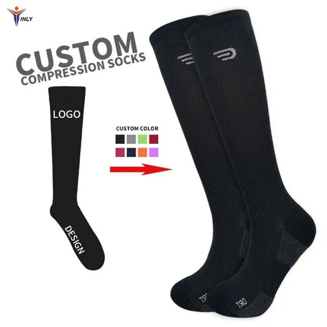 New Design Best Quality OEM Athletic Compression Sock Custom Logo Low MOQ Compression Breathable Socks