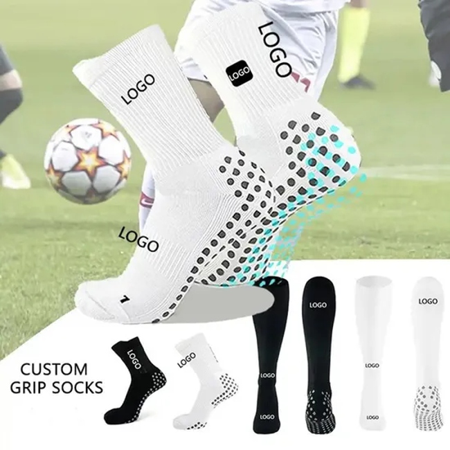AI-MICH Anti Slip Custom Quality Crew Embroidery Print Compression Football Grip Sport Socks