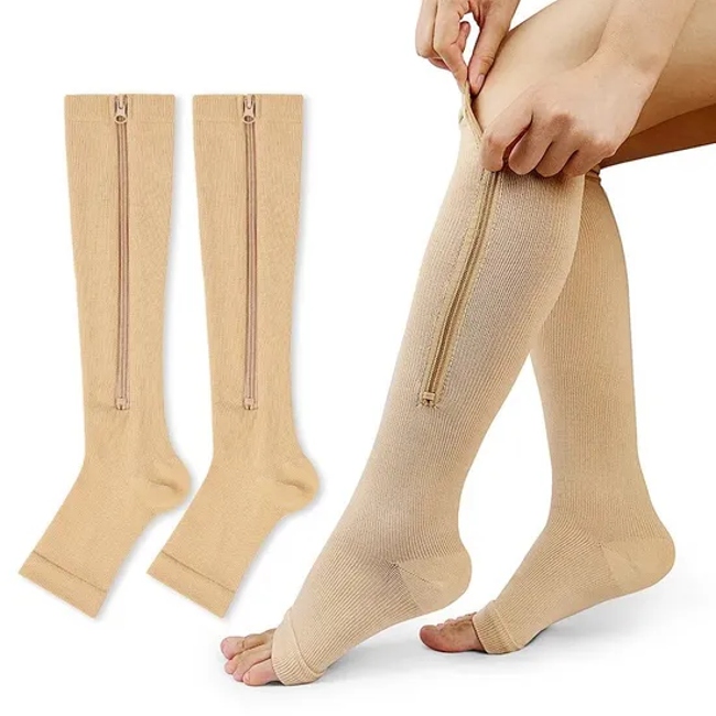 Zipper Medical Compression Socks Pain Relief Men Women Nylon Elastic Socks Sports Socks