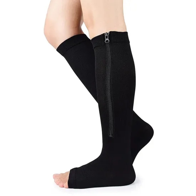Zipper Medical Compression Socks Pain Relief Men Women Nylon Elastic Socks Sports Socks