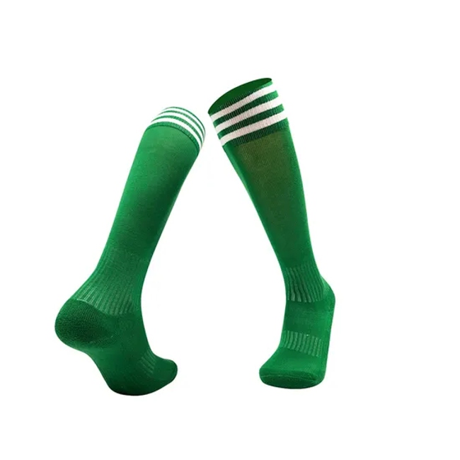 151-513# Thickened Three-Bar Towel-Soled Football Training Socks for Adults