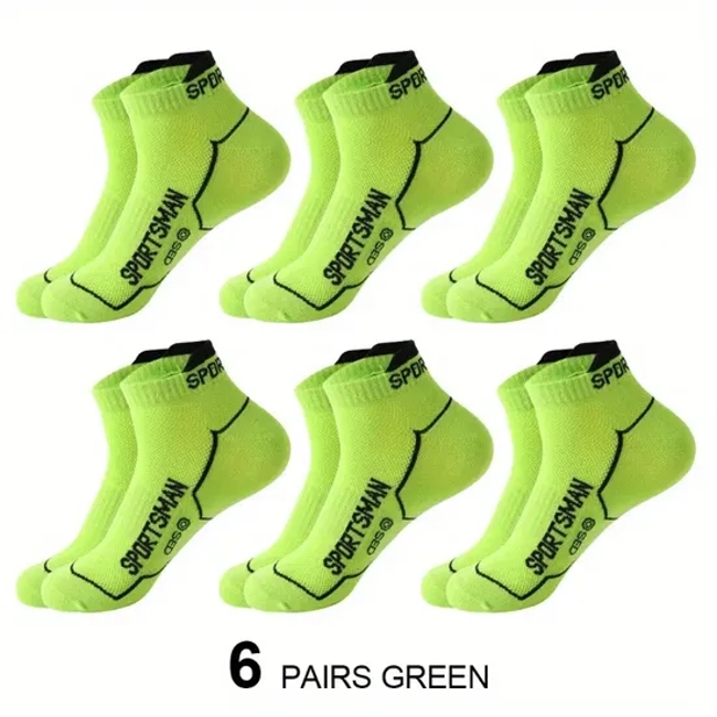 Pairs Ankle Sock Men′s Sweat-Absorbing Cotton Breathable Socks Jogging Moisture Wicking Socks