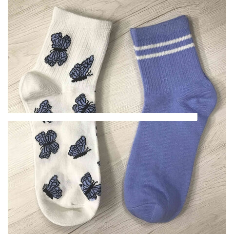 Big sale Durable Ladies cotton polyester spandex knitted PK demi crew socks