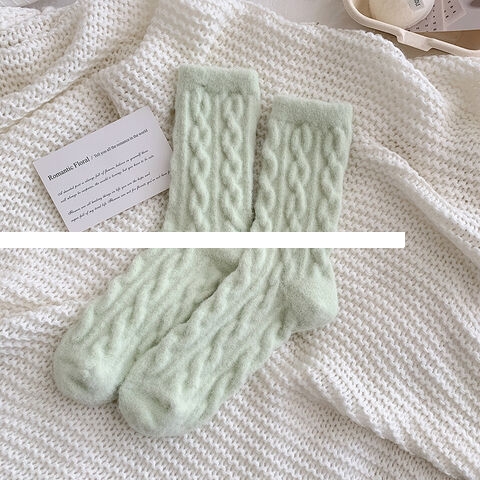 New Autumn And Winter Socks Women s Socks Plus Velvet Thick Warm Sleeping Socks Floor Crew Socks For Wholesale
