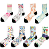 Creative D Printed Sweat Absorbent Casual Crew Socks for Men and Women for Spring Sublimation Fun