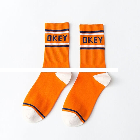 High quality Personality Cozy Warm Hip Hop Street Style Custom Letter Socks logo Ribbed Crew socks