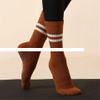 Factory Cheap Ginger All Season Cotton Anti Slip Compressed Two Strips Tube Pilates Daily Sports Socks