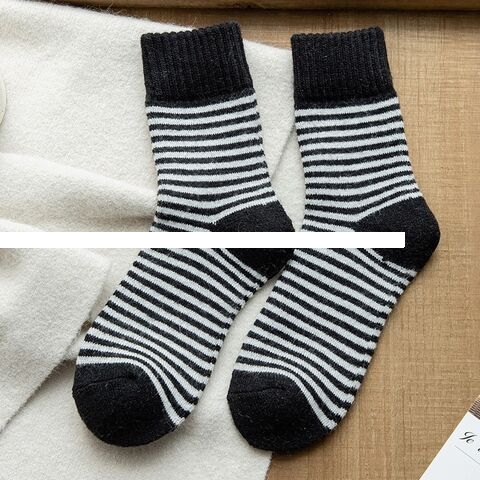 Autumn and winter thick socks, children s mid tube socks, striped long socks