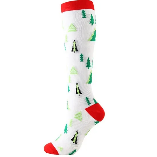 Wholesale Christmas Socks in Stock Long Compression Socks for Adult