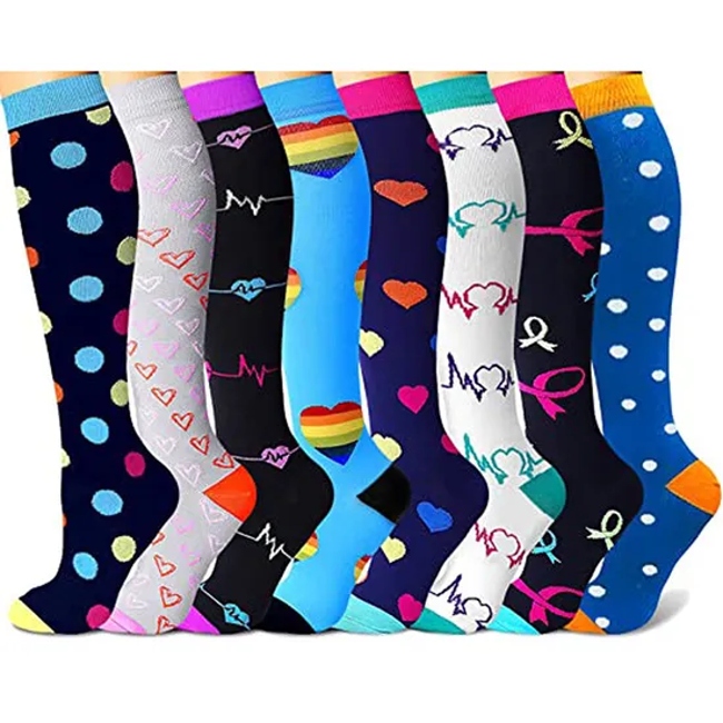 Custom Copper Antibacterial Nylon Spandex Compression Sport Socks Foot Sleeve Ankle Running Medical Compression Socks