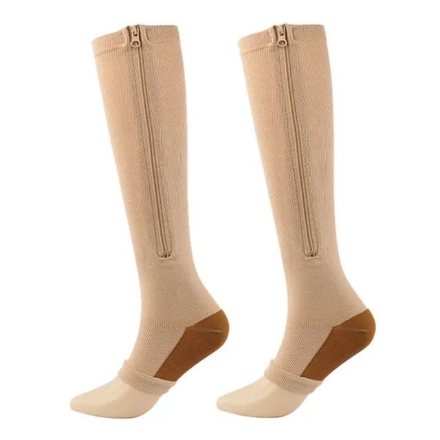 New Style Blue Knee High Socks with Customized Pattern for Lovely Girl and Woman Popular Wholesale Compression Socks